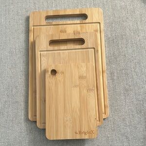 BrightX Bamboo Cutting Board Set